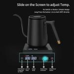 TIMEMORE Fish Smart Electric Coffee Kettle 600ML, Gooseneck Pour Over Kettle for Coffee and Tea Variable Temperature Control, Home Edition Black