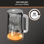 KRUPS Smart Temp Electric Kettle: 1.7L Capacity, 5 Precise Temperature Settings, Digital Display, Cool-Touch Exterior, Cordless Design for Tea and Coffee Lovers