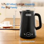 Arofeer 1.7L(57oz) Large Electric Kettle Temperature Control, 7+Cups Electric Tea Kettle for Coffee&Tea, 2 quarts Big Hot Water Kettle Electric with,1200W,Keep Warm-Black
