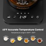 Narcissus Electric Kettle Temperature Control ±5℉, 1.8L Glass Electric Tea Kettle with Removable Infuser for Flowers & Fruit Tea, 1200W Fast Boiling, 6 Hours Keep Warming, Black