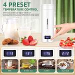 Travel Electric Kettle Portable Small Mini Tea Coffee Kettle Water Boiler, Water Heater with 4 Temperature Control,304 Stainless Steel with Auto Shut-Off & Boil Dry Protection, BPA-Free (White)