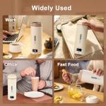 Travel Kettle Mini Portable Electric Kettle with 4 Temperature Settings, Plug in 304 Stainless Steel Mini Travel Electric Kettle with Auto Shut-off (Beige)