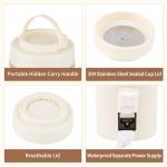 Travel Kettle Mini Portable Electric Kettle with 4 Temperature Settings, Plug in 304 Stainless Steel Mini Travel Electric Kettle with Auto Shut-off (Beige)
