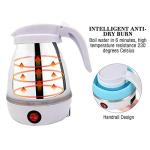 UpdateClassic Travel Portable Foldable Electric Kettle, 0.6L Small Collapsible Hot Water Boiler For Coffee Tea (Blue)