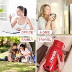 34 Oz/1000ml Travel Portable Tea Kettle with Temperature Control and LCD Display, 304 Stainless Steel Water Boiler Heating Mug