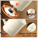 Stariver Portable Travel Kettle, 600ML Small Electric Kettle with Foldable Handle, Food Grade Stainless Steel Collapsible Water Boiler with Dual Modes, Compact for RV, Business Trip, Camping, Beige