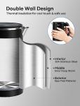 Sekaer Small Electric Tea Kettle Stainless Steel 0.8L Portable Travel Hot Water Boiler, Mini Electric Coffee Kettle with Auto Shut-Off & Boil Dry Protection, Cordless Base & LED Indicator