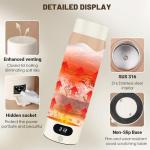 Travel Electric Kettle Portable Mini Kettle, 316 Stainless Steel Vacuum 16.91Oz/500mL, Small Hot Water Boiler with 4 Temperature,Fast Boiling water with Auto Shut-Off and Boil Dry Protection