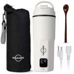 HULLIARD Travel Electric Kettle - 316 Stainless Steel, Portable Tea Kettle & Water Heater, 450ml Portable Water Boiler, 6 Temperature Settings, Auto Shut-Off, Universal Voltage (100-240V)