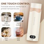 Travel Electric Kettle Portable Mini Kettle,316 Stainless Steel 16.91Oz/500ML,Small Hot Water Boiler with 4 Temperature Settings,Fast Boiling Water with Auto Shut-Off and Boil Dry Protection