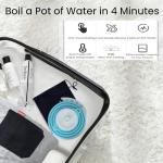 DOFQQG Travel Electric Kettle Small, Portable Travel Kettle Electric, Collpasible Electric Kettle, Food Grade Silicone Tea Kettle, Ultra-thin Foldable, Auto Shut off and Keep Warm, 110V 555ml (Blue)