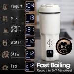 HULLIARD Travel Electric Kettle - 316 Stainless Steel, Portable Tea Kettle & Water Heater, 450ml Portable Water Boiler, 6 Temperature Settings, Auto Shut-Off, Universal Voltage (100-240V)