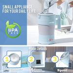 HYTRIC Travel Electric Kettle, 700ML Foldable Small Electric Kettle BPA-Free, Portable Kettle with Multifunctional Panel, Collapsible Hot Water Kettle with Keep Warm & Delay Start, 110V Blue