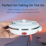 DOFQQG Travel Kettle Electric, Portable Travel Tea Kettle Small, Ultra-thin Collpasible Electric Kettle, Food Grade Silicone Foldable, Auto Shut off and Keep Warm, 110V 555ml (White)