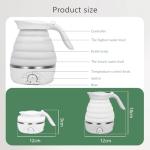 Xfbaozxy Travel Foldable Electric Kettle, Portable Travel Foldable Electric Kettle Food Grade Silicone Kettle Foldable 850W Fast Boiling Water Portable Kettle Electric, 110V 700ml (White)