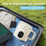 0.8L Portable Travel Electric Kettle, 27 Ounce Foldable Small Electric Kettle 304 Stainless Steel, Collapsible Mini Hot Water Boiler Heater with Temperature Control (White)