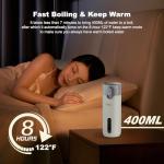 BlazeHold Travel Portable Electric Kettle, Food-Grade 316 Stainless Steel (300W/400ML) Fast-Boil Small Hot Water Boiler with 4 Temp Settings, Keep Warm, Auto Shut-Off & Boil-Dry Protection, BPA-Free