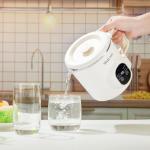 0.8L Portable Travel Electric Kettle, 27 Ounce Foldable Small Electric Kettle 304 Stainless Steel, Collapsible Mini Hot Water Boiler Heater with Temperature Control (White)