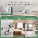 Xfbaozxy Travel Foldable Electric Kettle, Portable Travel Foldable Electric Kettle Food Grade Silicone Kettle Foldable 850W Fast Boiling Water Portable Kettle Electric, 110V 700ml (White)