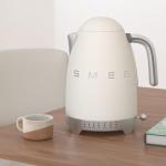 Smeg 50's Retro 7 Cup Stainless Steel Variable Temperature Electric Kettle with 7 Temperature Settings, Led Display, Swivel Base and Keep Warm Function Cream KLF04CRUS