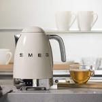 Smeg 50's Retro 7 Cup Stainless Steel Variable Temperature Electric Kettle with 7 Temperature Settings, Led Display, Swivel Base and Keep Warm Function Cream KLF04CRUS