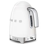 SMEG 7-Cup Variable Temperature Electric Kettle - Retro Style Aesthetic with Advanced Technology - Stainless Steel, 1400W, 120V, 360° Swivel Base, Keep Warm Function (White)