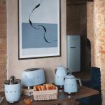 SMEG 7-Cup Variable Temperature Electric Kettle - Retro Style Aesthetic with Advanced Technology - Stainless Steel, 1400W, 120V, 360° Swivel Base, Keep Warm Function (Pastel Blue)