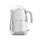 SMEG 7-Cup Variable Temperature Electric Kettle - Retro Style Aesthetic with Advanced Technology - Stainless Steel, 1400W, 120V, 360° Swivel Base, Keep Warm Function (Silver)