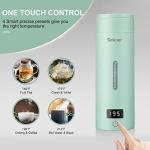 Sekaer Travel Electric Tea Kettle Portable Small Mini Coffee Kettle, with 4 Variable Presets, Personal Hot Water Boiler 304 Stainless Steel with Auto Shut-Off & Boil Dry Protection, SY-618G