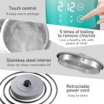 Electric Kettle Temperature Control, 304 Stainless Steel Interior, BPA-Free, 1.25L Hot Water Boiler, 1200W Kettle with Auto Shut-Off, Cordless Base (Blue Gradient)