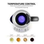 OVENTE 1.7L Electric Tea Kettle with Removable Infuser, Variable Temperature Control, Keep Warm Function, 1500W Fast Heating Water Boiler, BPA Free Borosilicate Glass & Easy to Fill Lid, Silver KG733S