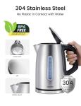 COMFEE' Stainless Steel Electric Kettle, Temperature Control with 6 Presets, 1-Hr Keep Warm, Kettle Water Boiler 1.7 Litres, 1500W with Viewing Window, Auto-Off and Boil-Dry Protection