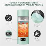 Sekaer Travel Electric Tea Kettle Portable Small Mini Coffee Kettle, with 4 Variable Presets, Personal Hot Water Boiler 304 Stainless Steel with Auto Shut-Off & Boil Dry Protection, SY-618G