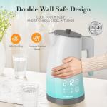 Electric Kettle Temperature Control, 304 Stainless Steel Interior, BPA-Free, 1.25L Hot Water Boiler, 1200W Kettle with Auto Shut-Off, Cordless Base (Blue Gradient)