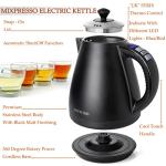 Mixpresso Electric Kettle Temperature Control, Hot Water Kettle Electric, Cordless 1 Liter Capacity, Keep Warm & Led Indicator, Auto-Shutoff, Boil-Dry Protection, Black Electric Kettle