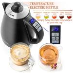 Mixpresso Electric Kettle Temperature Control, Hot Water Kettle Electric, Cordless 1 Liter Capacity, Keep Warm & Led Indicator, Auto-Shutoff, Boil-Dry Protection, Black Electric Kettle