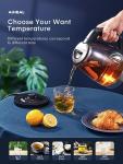 Electric Kettle, Aiheal Glass Kettle Temperature Control With 5 Colors LED Lights Variable, Keep Warm, Fast Boiling Electric Kettle, Stainless Steel Inner Lid & Bottom, 1.7L