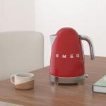 SMEG 7-Cup Variable Temperature Electric Kettle - Retro Style Aesthetic with Advanced Technology - Stainless Steel, 1400W, 120V, 360° Swivel Base, Keep Warm Function (Red)