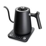 Gooseneck Electric Tea Kettle Pour-Over Kettle for Coffee, with 5 Variable Presets, 100% Stainless Steel Inner, with Keep Warm and Mute Function 0.8L, 1000W Quick Heating, Matte Black