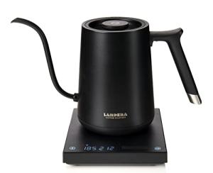 Fast Variable-Temperature Gooseneck Coffee Kettle by TIMEMORE, 1350 watts, 30oz (0.8L) Electric Pour Over Kettle with Temperature Control, Stainless Steel Fish Smart Kettle, Matte Black