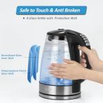 1500W Electric Kettle with Temperature Control - 6-Temp Presets for Tea/Coffee/Formula, Double Wall Cool-Touch, 4H Keep Warm, 1.7L Borosilicate Glass & BPA-Free, Fast Boil for Home/Office