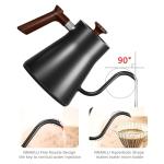 Smart Digital Electric Kettle with Variable Temperature Control, Stainless Steel Inner, 1200W Quick Heating Gooseneck Electric Kettles, Stylish Matte Finish for Coffee & Hot Beverages, 0.9L (Black)