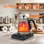 BQEUCE Electric Kettle Gooseneck Pour Over Kettle ±1℉ Temperature Control Quick Heating Water Boiler for Coffee & Tea & Formula Auto Shut Off Tea Kettle， 100% Stainless Steel，1200 W, 0.8L