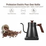Smart Digital Electric Kettle with Variable Temperature Control, Stainless Steel Inner, 1200W Quick Heating Gooseneck Electric Kettles, Stylish Matte Finish for Coffee & Hot Beverages, 0.9L (Black)