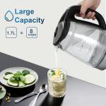 1500W Electric Kettle with Temperature Control - 6-Temp Presets for Tea/Coffee/Formula, Double Wall Cool-Touch, 4H Keep Warm, 1.7L Borosilicate Glass & BPA-Free, Fast Boil for Home/Office