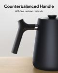 Gooseneck Electric Tea Kettle Pour-Over Kettle for Coffee, with 5 Variable Presets, 100% Stainless Steel Inner, with Keep Warm and Mute Function 0.8L, 1000W Quick Heating, Matte Black
