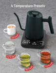 Gooseneck Electric Kettle, Electric Kettle with 4 Variable Presets, ±1℉ Temperature Control & LED Real-time Temperature Display, Stainless Steel Inner, 24H Keep Warm for Coffee, Tea, 0.9L