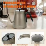 BQEUCE Electric Kettle Gooseneck Pour Over Kettle ±1℉ Temperature Control Quick Heating Water Boiler for Coffee & Tea & Formula Auto Shut Off Tea Kettle， 100% Stainless Steel，1200 W, 0.8L