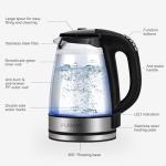 1500W Electric Kettle with Temperature Control - 6-Temp Presets for Tea/Coffee/Formula, Double Wall Cool-Touch, 4H Keep Warm, 1.7L Borosilicate Glass & BPA-Free, Fast Boil for Home/Office
