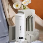 Portable Electric Travel Kettle,500mL Capacity,316 Stainless Steel,with 4 Variable Presets Temperature Control,Digital Display, White